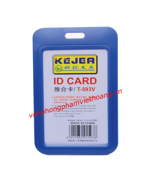 Bao nhựa đựng thẻ dọc 1 mặt ID CARD T-593V (nắp trượt)