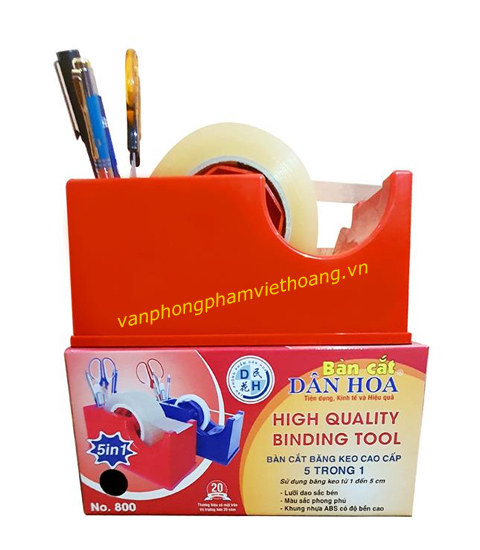 Cắt băng dính để bàn Nhựa 5 trong 1 Dân Hoa No.800