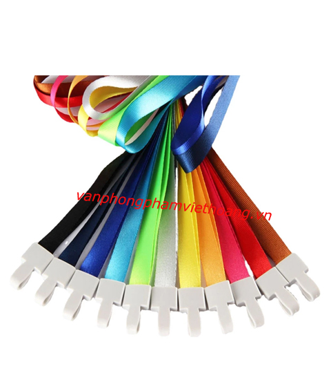 Dây lụa đeo thẻ 1.5cm móc nhựa (Móc gập)