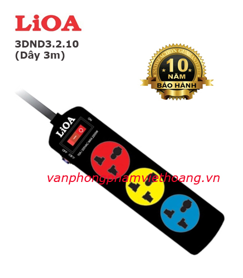 Ổ cắm điện Lioa 3 ổ 3 chấu 3DND3.2.10 (dây 3m)