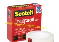 Băng dính 3M Scotch Transparent 600 1/2 In (36 YD)