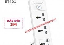 Ổ cắm điện 3 ổ 3 chấu Deli ET401 (dây 3m)