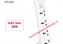 Ổ cắm điện 4 ổ 3 chấu Deli ET403 (dây 3m)